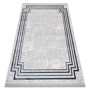 Dywan TULS nowoczesny, strukturalny, frędzle 51242 Ramka kość słoniowa / niebieski szary 160x220 cm - Dywany Dywan TULS nowoczesny, strukturalny, frędzle 51242 Ramka kość słoniowa / niebieski szary 160x220 cm - Dywany - miniaturka - grafika 1