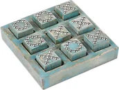 Gry planszowe - Gra w kółko i krzyżyk KINA Drewno mango Niebieski - miniaturka - grafika 1