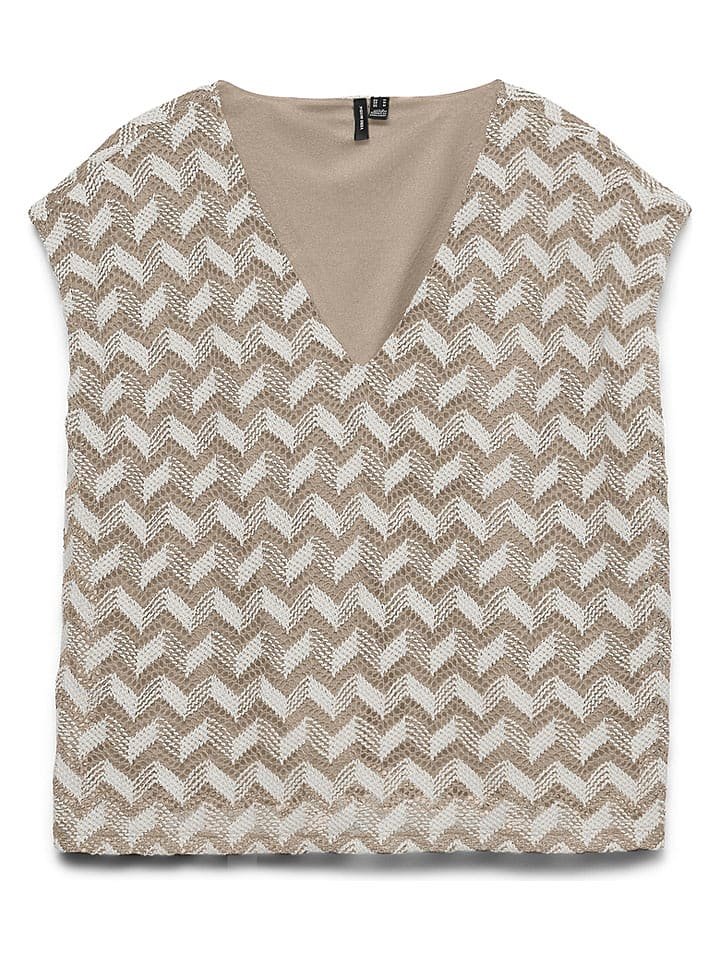 Vero Moda Bluzka w kolorze kremowo-szarobrązowym