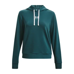 Damska Koszulka z długim rękawem UNDER ARMOUR RIVAL TERRY HOODIE 1369855-716 – Zielony - Koszulki i topy damskie - miniaturka - grafika 1