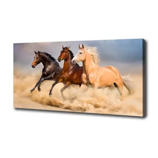 Foto obraz na płótnie Konie w galopie - Obrazy i zdjęcia na płótnie - miniaturka - grafika 1