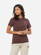 Koszulki i topy damskie - Koszulka damska bawełniana Jack Wolfskin Essential T W 1808352-2700 XS Brązowa (4064993851625). T-shirty damskie - miniaturka - grafika 1