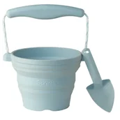Zabawki AGD - Funkit World Funkit world - Silikonowe Wiaderko z Łopatką Scrunch  -  Błękitny - miniaturka - grafika 1