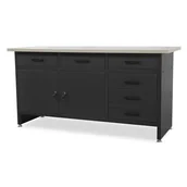 Szafy biurowe - JAN NOWAK model HENRY stół warsztatowy: czarny - miniaturka - grafika 1