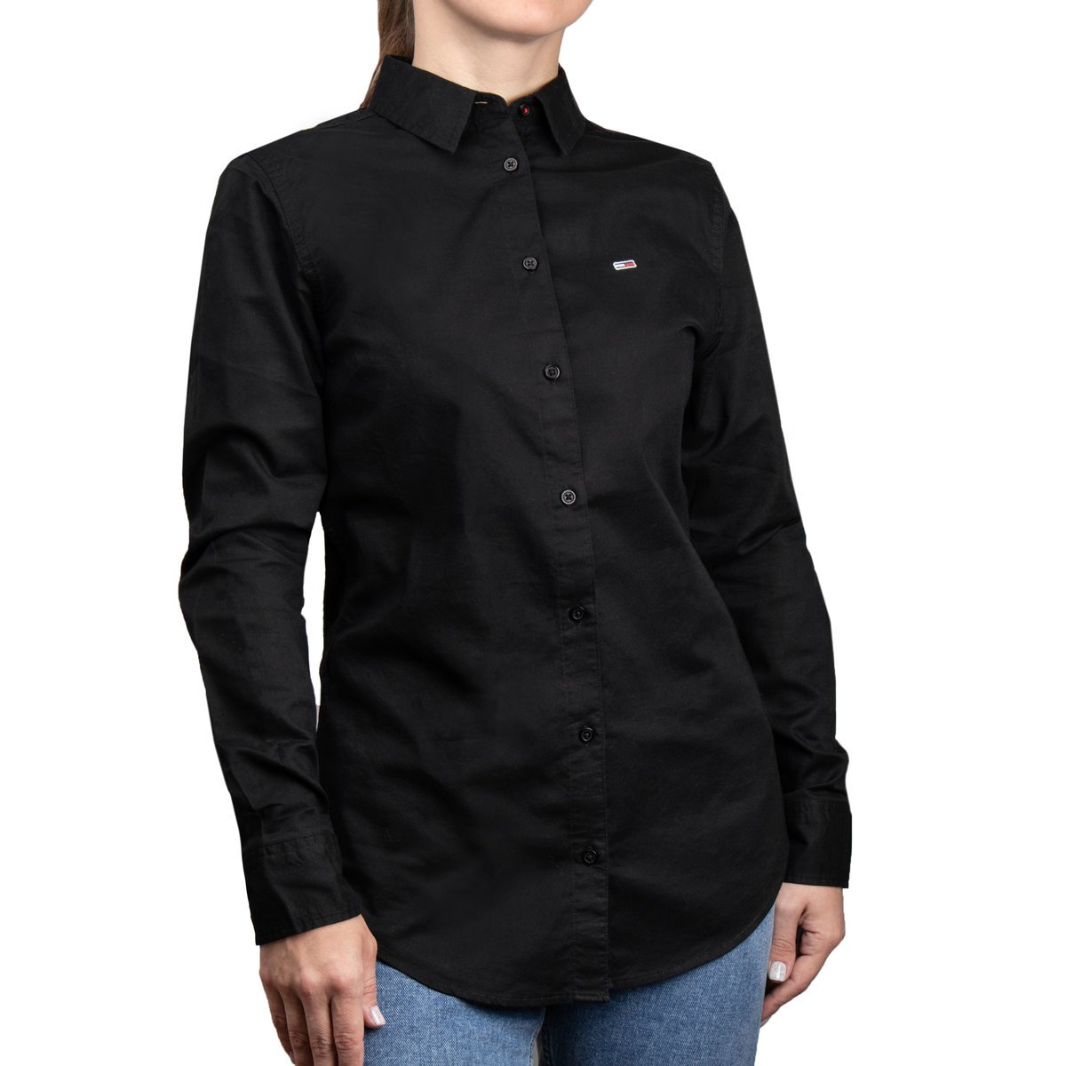 Koszula damska Tommy Jeans LADIES OXFORD SHIRT BLACK