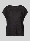 Koszulki i topy damskie - T-shirt z ażurowym wzorem model ‘MAYA’ - miniaturka - grafika 1