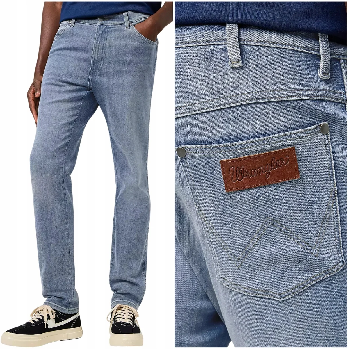 Wrangler River regular tapered GreyLight klasyczne spodnie jeansowe W32 L30