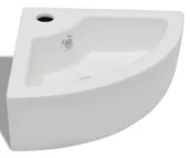 Umywalki - Elior Biała narożna umywalka ceramiczna L7-C22 - miniaturka - grafika 1