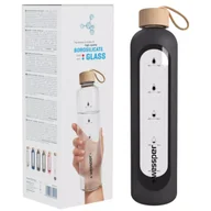 Butelki filtrujące - Wessper Activemax Crystalline 1L szklana butelka motywacyjna z grafitowym etui - miniaturka - grafika 1