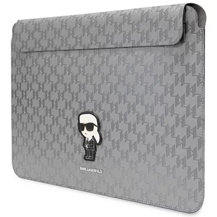Karl Lagerfeld Sleeve KLCS14SAKHPKG 14" srebrny/silver Saffiano Monogram Ikonik - Etui i futerały do telefonów - miniaturka - grafika 2