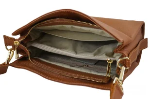 Funkcjonalna torebka damska na ramię - Brązowa jasna - Torebki damskie - miniaturka - grafika 8