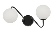 Lampy ścienne - Sigma czarno-biała lampa ścienna białe kule ZIGZAG 2 33296 czarny kinkiet loft na 2 żarówki 33296 - miniaturka - grafika 1