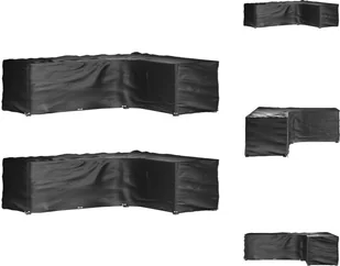 vidaXL Pokrowce na meble ogrodowe w kształcie litery L 2 szt. 18 oczek 285x220x80 cm - Pokrowce ochronne na meble ogrodowe - Pokrowce na meble ogrodowe - miniaturka - grafika 1