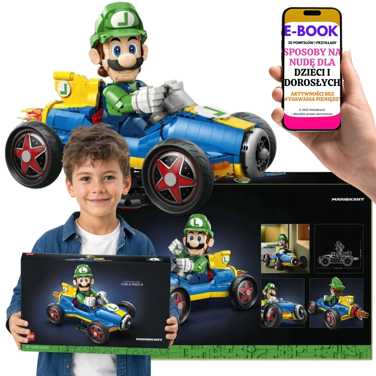 LEGO SUPER MARIO Mario Kart - Luigi i Mach 8 na Mikołajki 72050