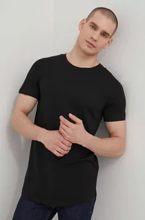 Koszulki męskie - Tom Tailor t-shirt bawełniany kolor czarny gładki - grafika 1