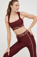 Bielizna sportowa damska - Puma biustonosz sportowy Deco Glam kolor bordowy - miniaturka - grafika 1