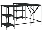 Biurka gamingowe - Czarne loftowe biurko narożne gamingowe z metalu C4-H04 - miniaturka - grafika 1