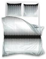 Pościel - Faro Pościel bawełniana 140x200 Glamour 018 szara czarna geometria z jedną poszewką 01 - miniaturka - grafika 1