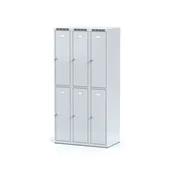 Szafki BHP - Alfa 3 Szafka ubraniowa 6-drzwiowa, drzwi szare, zamek cylindryczny 1261704 - miniaturka - grafika 1