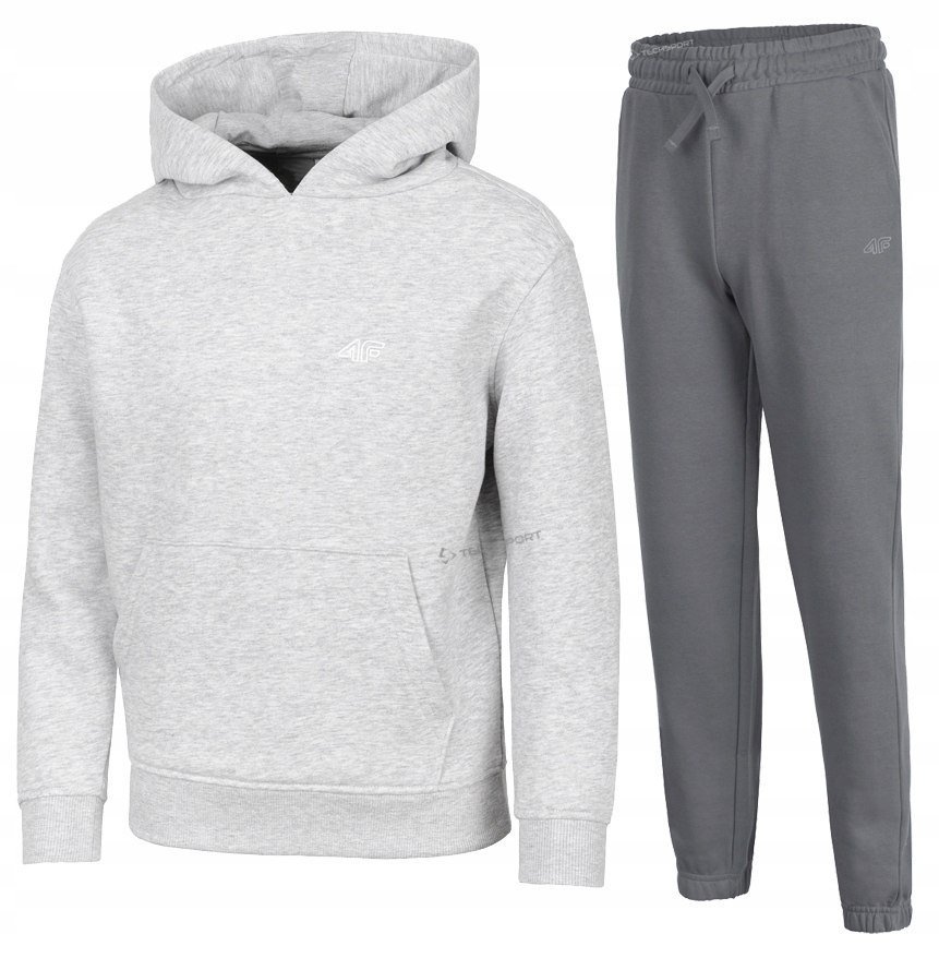 4F OCIEPLANY CHĹOPIÄCY DRES KOMPLET BLUZA KANGURKA SPODNIE / rozm 146