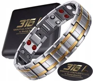 Bransolety męskie - SREBRNA ZDROWOTNA BRANSOLETA BRANSOLETKA MĘSKA MAGNETYCZNA MOCNA ORYGINAŁ - miniaturka - grafika 1