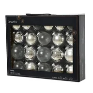 Bombki - Zestaw bombek szklanych 5 / 6 / 7 cm 21 sztuk srebrny - miniaturka - grafika 1
