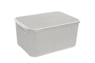 Pudła i pojemniki do przechowywania - Branq - Pojemnik Z Pokrywą - Rattan - Szary - 7 L - miniaturka - grafika 1