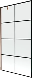 Mexen Next parawan nawannowy 1-skrzydłowy 100 x 150 cm, czarny wzór, różowe złoto - 895-100-000-00-77-60 - Parawany nawannowe - miniaturka - grafika 1