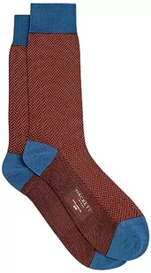 Hackett London Skarpety męskie w jodełkę, Brązowy (czekolada), Small - Skarpetki męskie - miniaturka - grafika 1