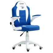 Fotele gamingowe - Fotel COBRA Junior Pro CRF2305 7.1T Niebiesko-biały - miniaturka - grafika 1