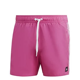 Kąpielówki męskie - adidas, 3 paski Clx, kostium kąpielowy, Lucid Fuchsia/biały, M, męski - grafika 1