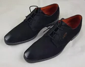 Półbuty męskie - Męskie buty Bugatti 311-ADJ02-3500-1000 czarne matowe -skóra prawdziwa- 46 - miniaturka - grafika 1