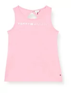 Koszulki dla dziewczynek - Tommy Hilfiger Koszulka dziewczęca Tommy Logo Tanktop S/S, Świeży różowy, 92 - miniaturka - grafika 1