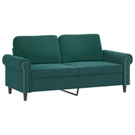 Sofy i kanapy - Sofa 2-osobowa, ciemnozielona, 140 cm, tapicerowana aksamitem Lumarko! - miniaturka - grafika 1