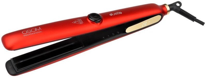 Plaukų tiesintuvas OSOM Professional Duetto Automatic Steam & Infrared Hair Straightener Red OSOMP089RED, su garų ir infraredo funkcijomis, raudonos spalvos