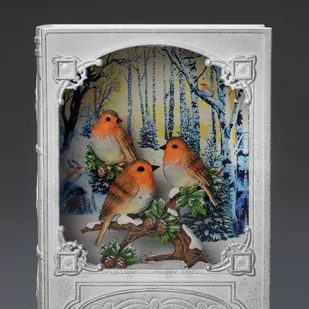 Dekoracja stołowa LED latarnia książka z ptakami - Ozdoby bożonarodzeniowe - miniaturka - grafika 2