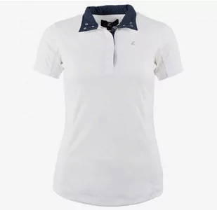 Horze Koszulka damska konkursowa BLAIRE - white/dark navy - Koszulki jeździeckie - miniaturka - grafika 1