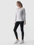 Spodnie sportowe damskie - Damskie legginsy dzianinowe 4F 4FWMM00TTIGF195 - czarne - miniaturka - grafika 1
