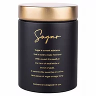 Pojemniki kuchenne - Lumarko Lumarko Puszka Okrągła Czarna Matowa Z Pokrywą W Odcieniu Złota 11x11x15 Cm Dek. Sugar 0204018429 Alt - miniaturka - grafika 1