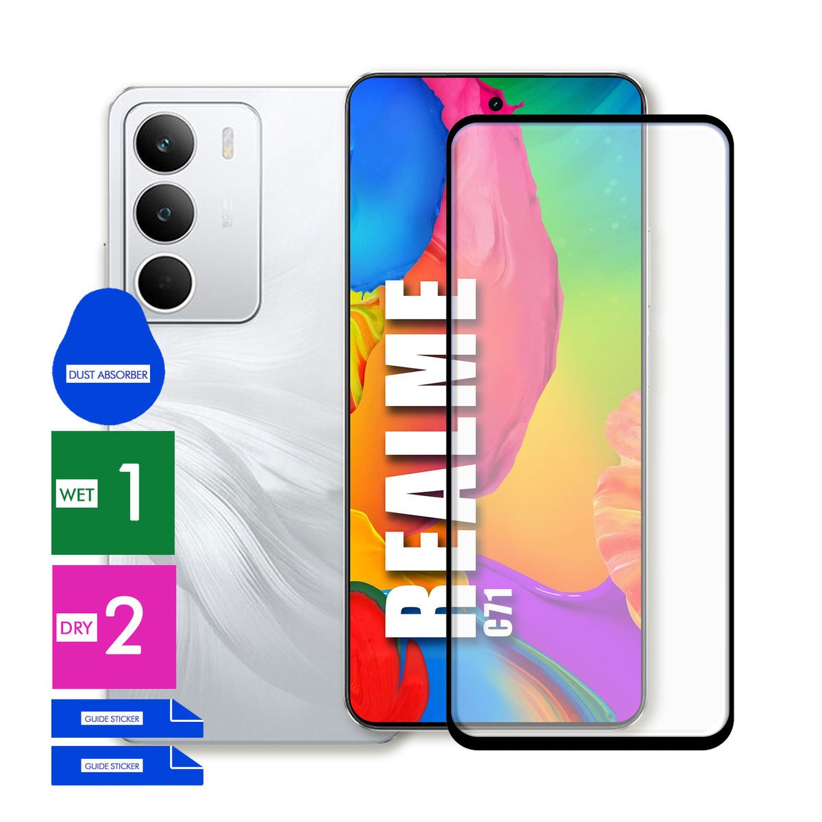 SZKŁO OCHRONNE DO REALME C71 HARTOWANE 9H PEŁNE CAŁY EKRAN 5D