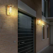 Lampy ogrodowe - Kinkiet zewnętrzny Candela o wyglądzie drewna - miniaturka - grafika 1