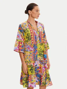 Iconique Sukienka letnia IC25-124 Kolorowy Relaxed Fit - Sukienki - miniaturka - grafika 1