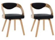 Krzesła - Gięte czarne krzesła z ekoskóry S1-H77 - miniaturka - grafika 1