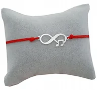 Bransoletki - Srebrna bransoletka sznurkowa nutka infinity 925 - miniaturka - grafika 1