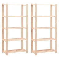 Szafy i regały magazynowe - vidaXL Regały z 5 półkami, 2 szt., 80x38x170 cm, sosna, 250 kg 8719883854687 - miniaturka - grafika 1