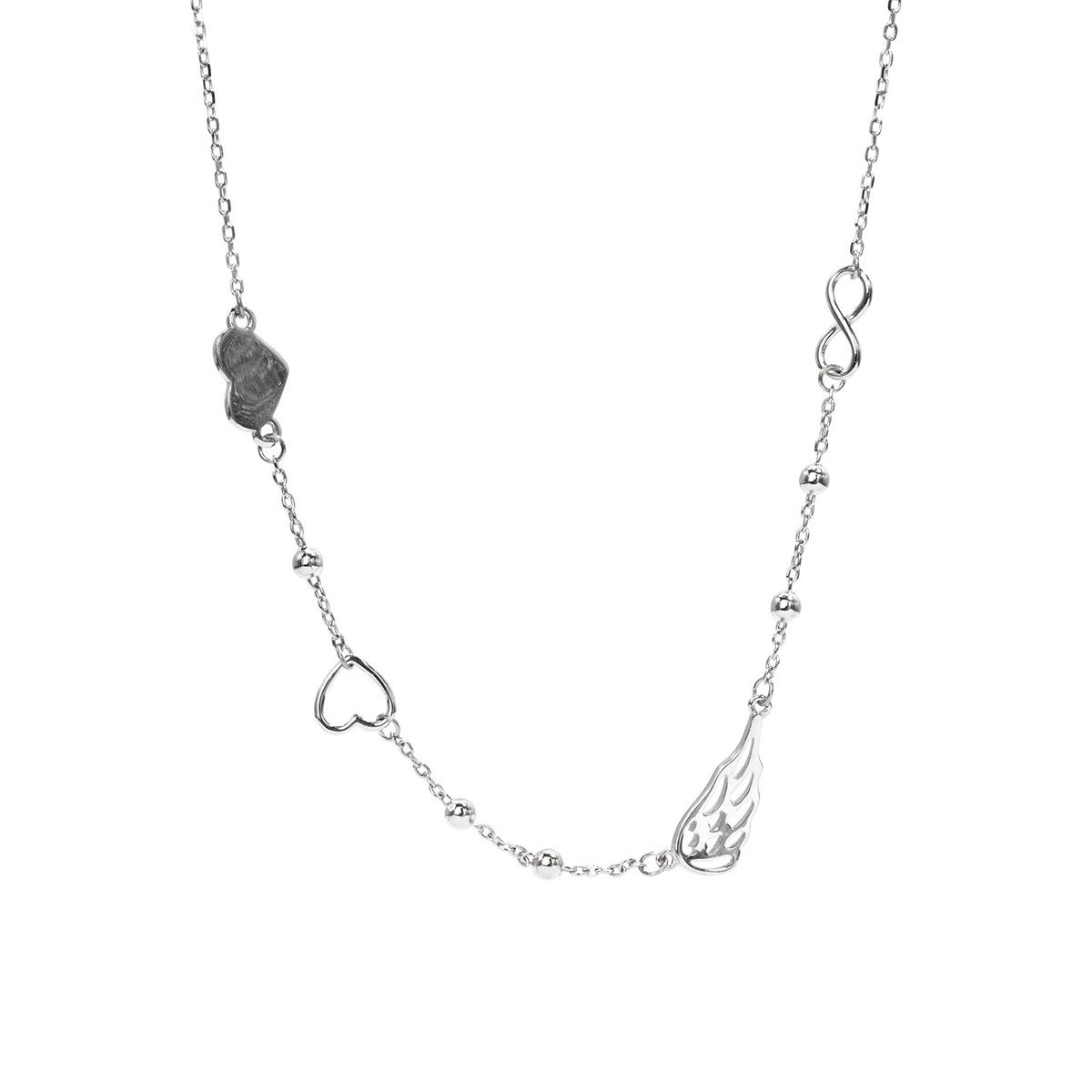 Srebrny naszyjnik 925 celebrytka skrzydlate serce