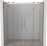 Ścianki i drzwi prysznicowe - Mexen Velar Duo drzwi prysznicowe rozsuwane 180 cm, transparent, miedź szczotkowana - 871-180-000-02-65 - miniaturka - grafika 1