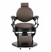 Fotele fryzjerskie - Gabbiano Fotel barberski Niccolo brązowy bezguzikowy - miniaturka - grafika 1