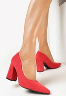 Czółenka - Czerwone Czółenka na Słupku ze Szpiczastym Noskiem Bartisa - miniaturka - grafika 1