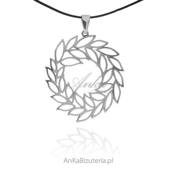 ankabizuteria.pl Srebrna zawieszka LIŚĆ LAUROWY